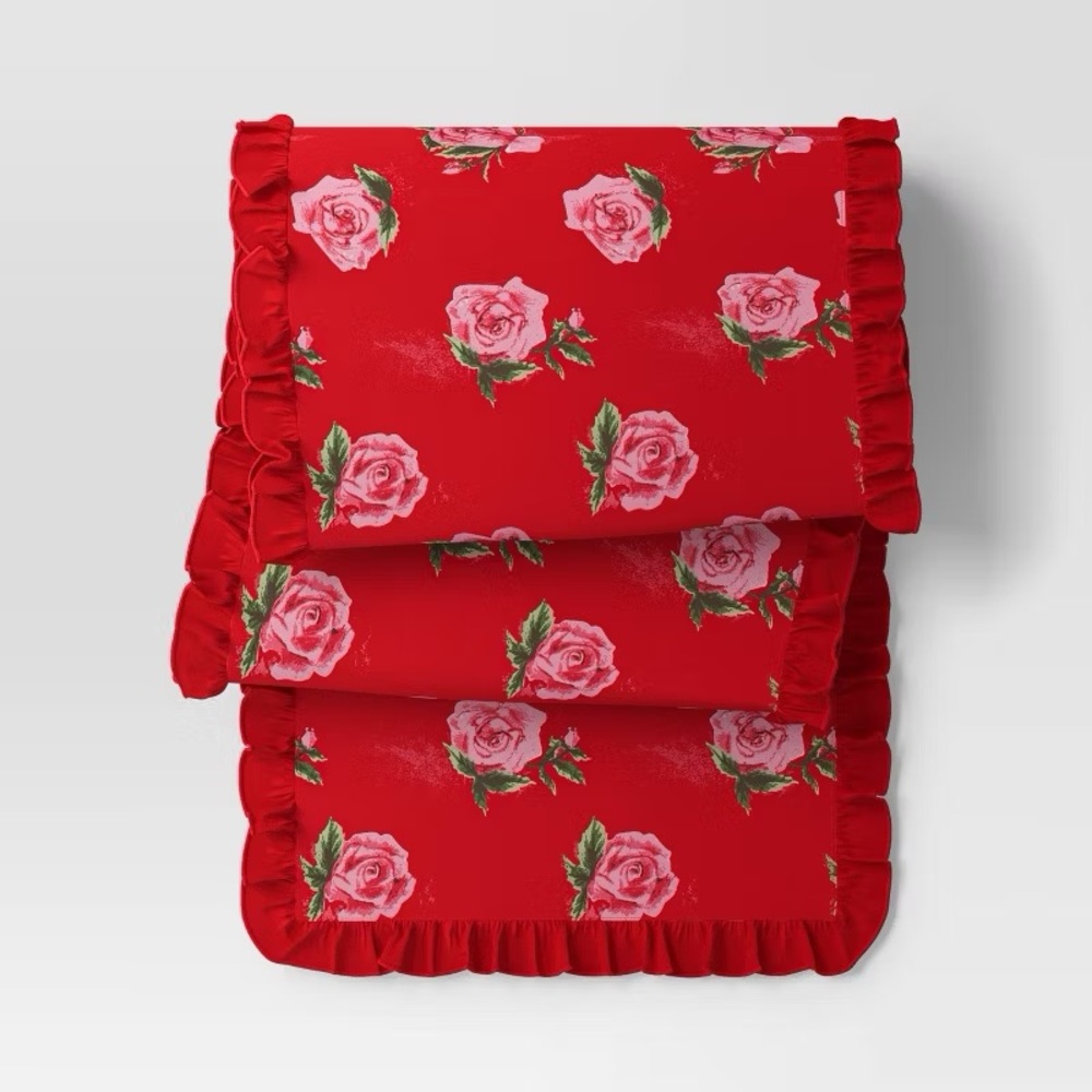 72"x14" Roses Table Runner - nwt Threshold